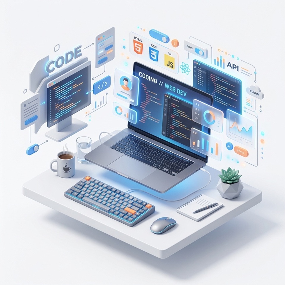 Imagem de um workspace moderno e clean